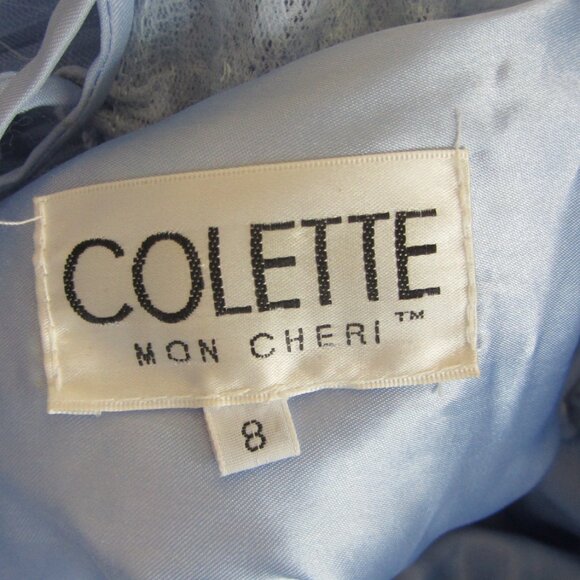 Colette by Mon Cheri Size 6-8 Periwinkle Corset Tulle Ball Gown - Picture 8 of 9